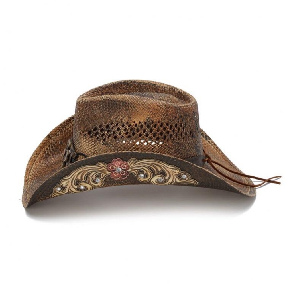 Stampede Hat - Bittersweet Women's Straw Western - Picture 3 of 5